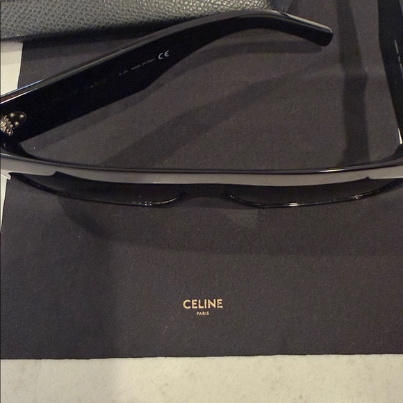 Celine Acetate Black Rectangular Sunglasses - Picture 9 of 13